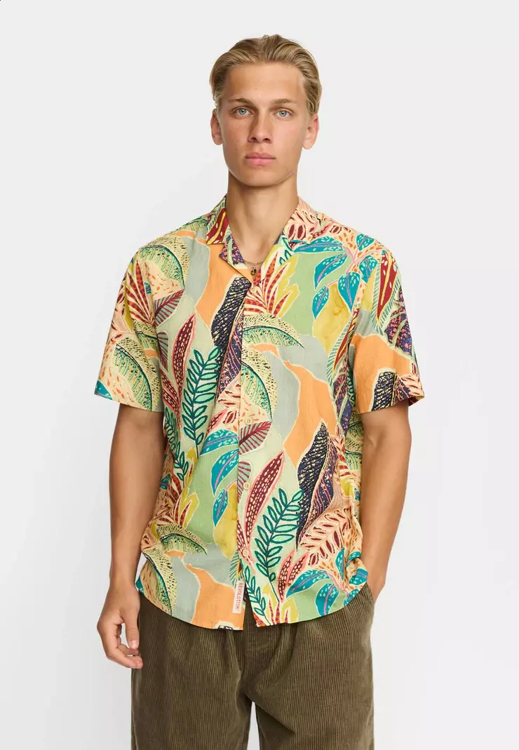 Revolution Jungle Kurzarm Cuban Shirt Hemd orange